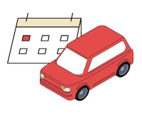 カレンダーと車イラスト