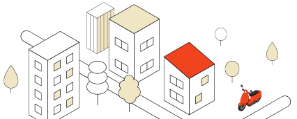 ビルと道路背景