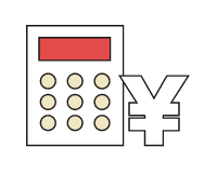 電卓と¥マークイラスト